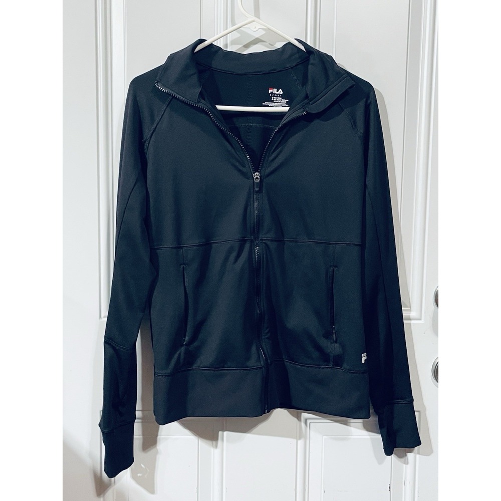 Fila Women's Black Sport Track Active Workout Zip-up Jacket Size S